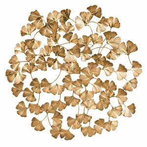 Gold Plated Metal Leaf Design Wall Decor