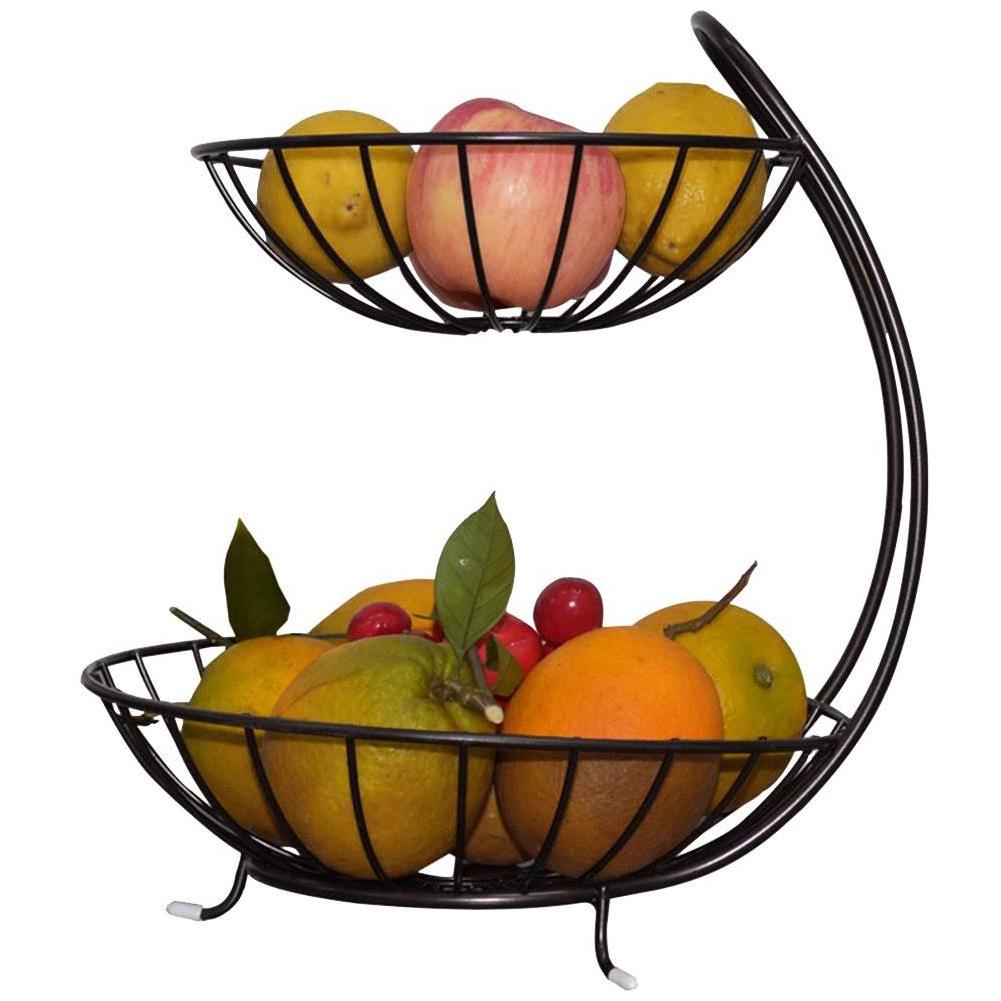 Wholesale Decorative Iron Metal Countertop Fruit Basket Use at Home Kitchens for Storing Fresh Fruits and Vegetables