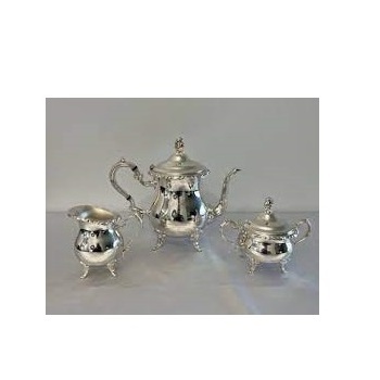 Handcrafted New European Style Tea Set Afternoon Tea Set Royal Style Elegant Metal Stainless Steel Tea Set