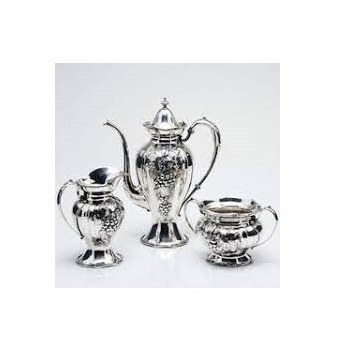 Handcrafted New European Style Tea Set Afternoon Tea Set Royal Style Elegant Metal Stainless Steel Tea Set