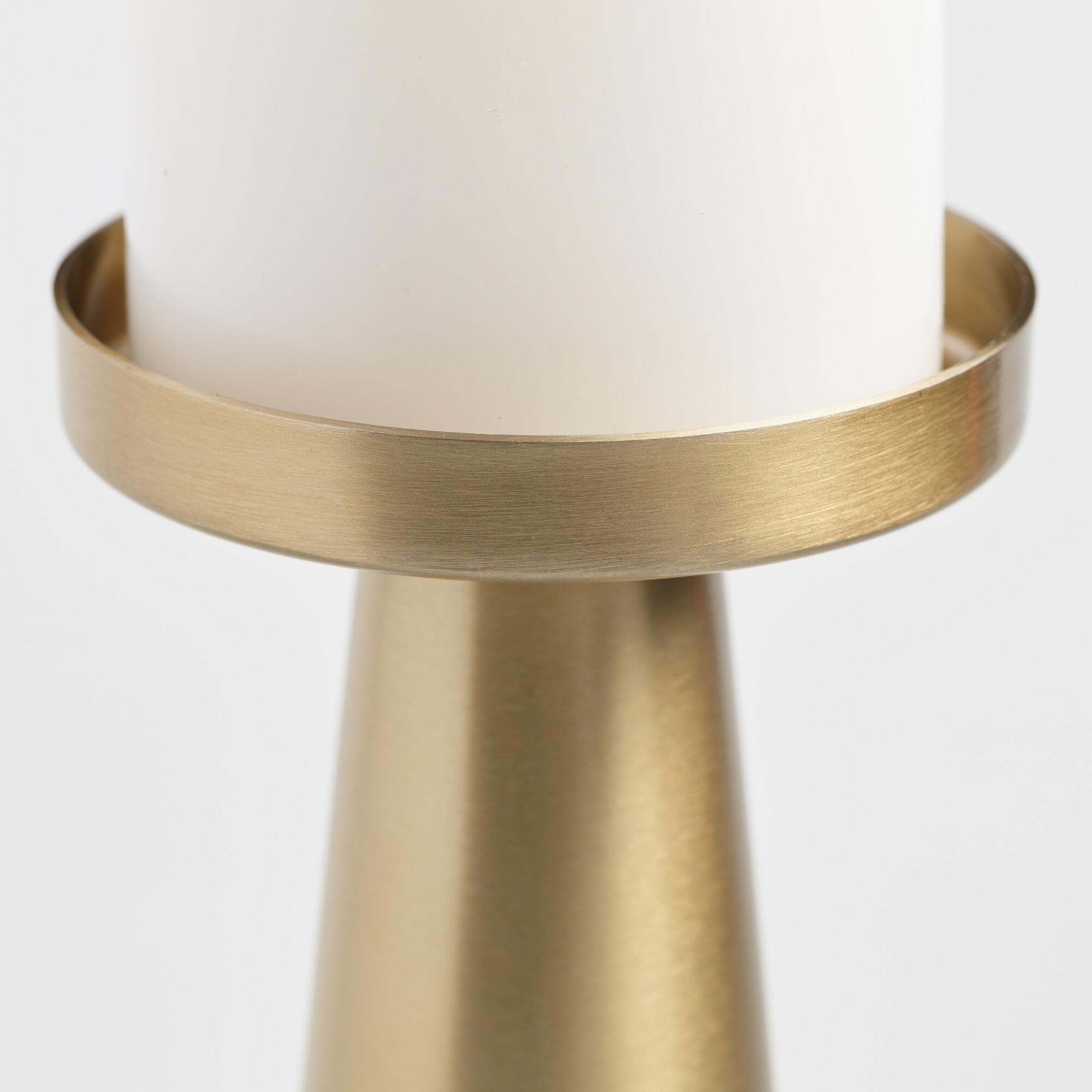 Brushed Gold Pillar Candle Holder