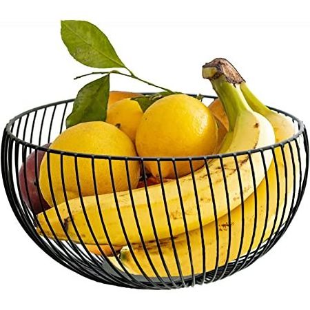 Antique Finished Iron Metal Countertop Fruit Basket Use at Home Kitchens for Storing Fresh Fruits and Vegetables