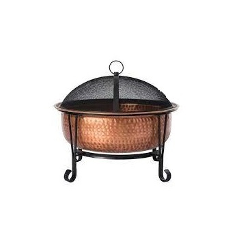 Multi Functional Steel Metal Solid Round Fire Pit Large Outdoor Heavy Round Wood Burning Firepit with Fire Poker Stick