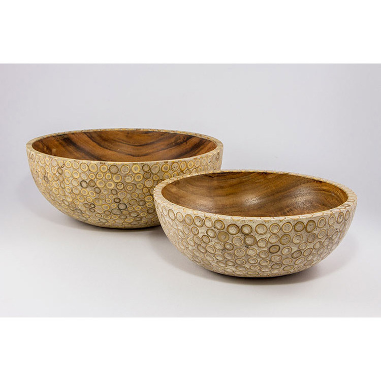 Wooden Dough Bowls Wholesale Kitchenware High Quality Wood Round Bowl Wholesale OEM/ODM Solid Wood Grain