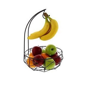 Antique Finished Iron Metal Countertop Fruit Basket Use at Home Kitchens for Storing Fresh Fruits and Vegetables