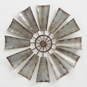 Metal Windmill Wall Decor Hand Made Decorative Mirror for Home Interior and Living Room Decoration with Shiny Finishing