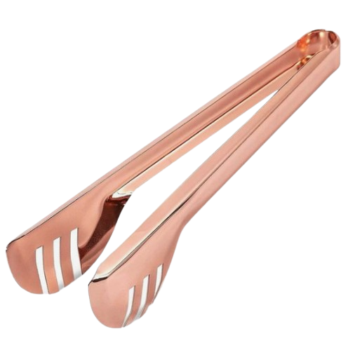 Home Kitchen Supplies Rose Gold Finished Metal Tongs Kitchen & Tabletop Salad Clips Food Tongs For Cooking Baking And Grilling