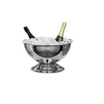 Gold Antique Finished Champagne Punch Bowl Indoor Outdoor Bar Craft Custom Bar Accessories Steel Metal Bowl