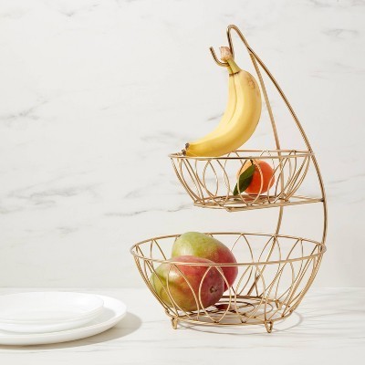 Unique Style Iron Metal Handmade Creative Countertop Fruit Basket Use at Home Kitchens for Storing Fresh Fruits and Vegetables