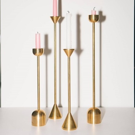 Modern Design Gold Metal Finished Candle Holder Set for Wedding Sustainable Quality Metal Candle Holder