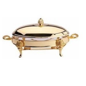 Gold Finished Chafing Dish Hotel Kitchen Catering Serving Usage Chafing Dish At Affordable Price Manufacture by India