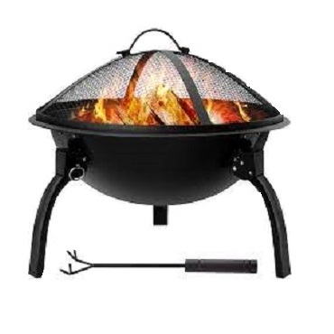 Top Design Metal Fire Pit BBQ Grill Outdoor Wood Burning Steel Log Firepit for Camping Grilling Smores Yard Cooking Outside