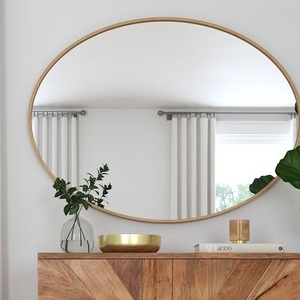 Luxury Decoration Oval Shape Nordic Simple Frameless Decorative Wall Mounted Irregular Mirror with Beveled Edge