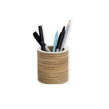 Custom Shape Acacia Wooden Pen Pencil Holder Stand Multi Purpose Use Pencil Cup Pot Desk Organizer Wholesaler