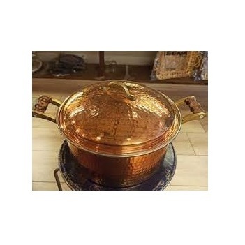 Direct Supply Copper Metal Shiny Polished Cookware Soup Milk Steak Frying Pots Copper Cooking Pot Cookware Set