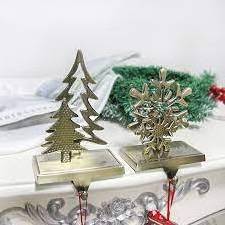 Latest Design Decorative Cast Iron Metal Stocking Holders Shiny Polished Designer for Home and Christmas Decoration Usage