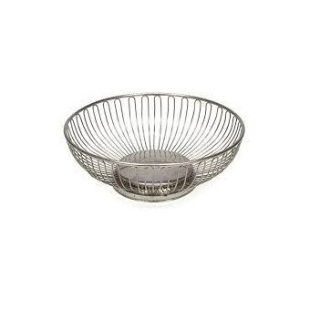 Handmade Decorative Black Iron Wire Bread Basket Used at Home Kitchen Tabletop for Serving and Storing Fresh Bread