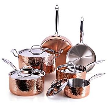 Direct Supply Copper Metal Shiny Polished Cookware Soup Milk Steak Frying Pots Copper Cooking Pot Cookware Set