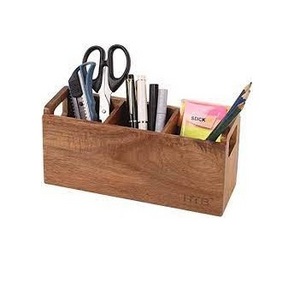 Wholesaler Supplier Wooden Desk Pen Pencil Holder Stand Multi Purpose Use Pencil Cup Pot Desk Organizer