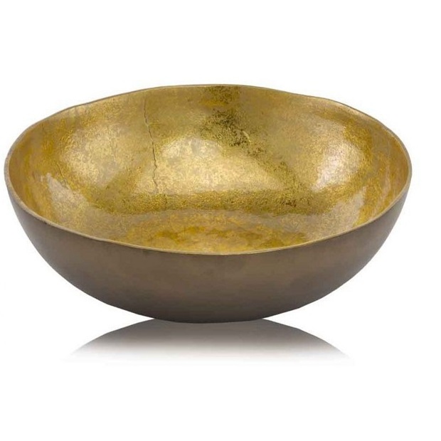 Gold Finished Rounded Shape Tableware Bowl Hotel Table Decoration Fruits Serving Bowl Wedding Dinner Service