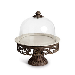 Handmade Designer Metal Tabletop Decorative Customized Size Metal Cake Stand with Enamel Finishing for Birthday Party