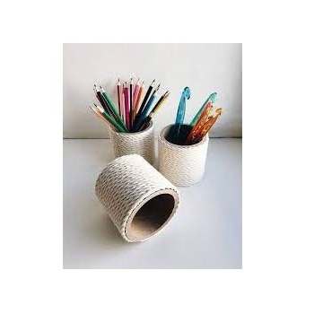 Cylindrical Shape Leather Desk Pen Pencil Holder Stand Multi Purpose Use Pencil Cup Pot Desk Organizer Wholesaler