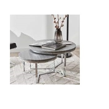 Handmade Decorative Centre Table Rounded Marble Top Attractive Design Metal Center Table at Low Price