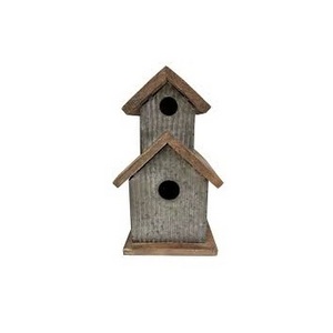 Home Garden ware Double Hut Bird Cages Handmade Galvanized Bird House Bird House Silver Finished Custom Logo Available