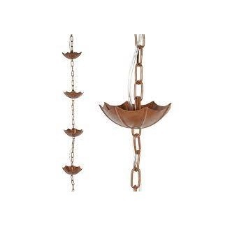 Natural Pure Copper Handmade Decorative Manufacturer Hanging Metal Rain Chain for Garden Metal House Ornament