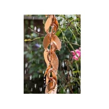 Natural Pure Copper Handmade Decorative Manufacturer Hanging Metal Rain Chain for Garden Metal House Ornament