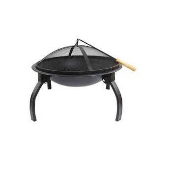 New Style Metal Fire Pit BBQ Grill Outdoor Wood Burning Steel Log Firepit for Camping Grilling Smores Yard Cooking Outside