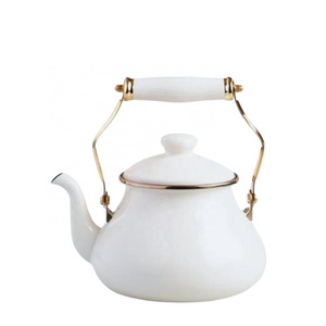 Portable Hot Water Whistling Ceramic Handle with Design Kettle Enamel Kettle Household Teapot