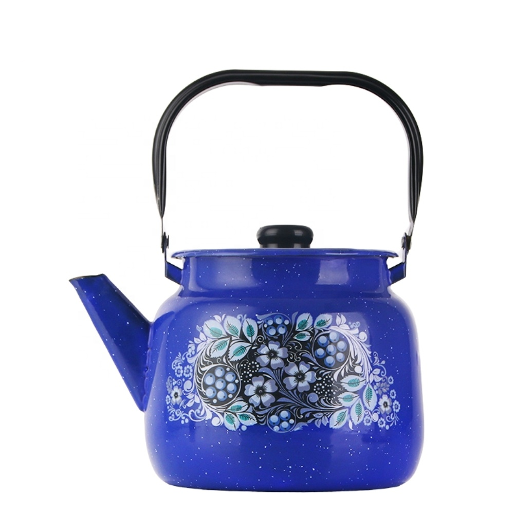 Enamel new floral beautiful practical milk pot environment friendly teapot kettle in stock