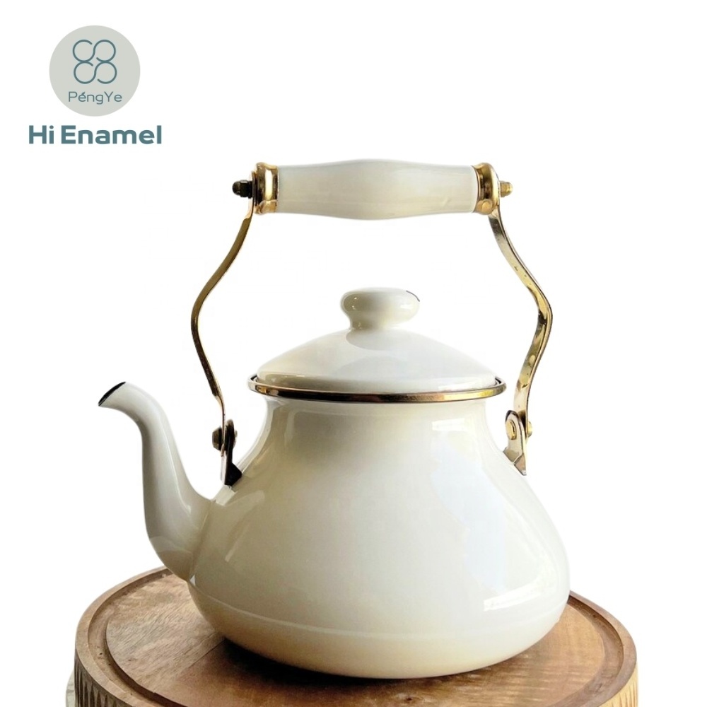 Portable Hot Water Whistling Ceramic Handle with Design Kettle Enamel Kettle Household Teapot