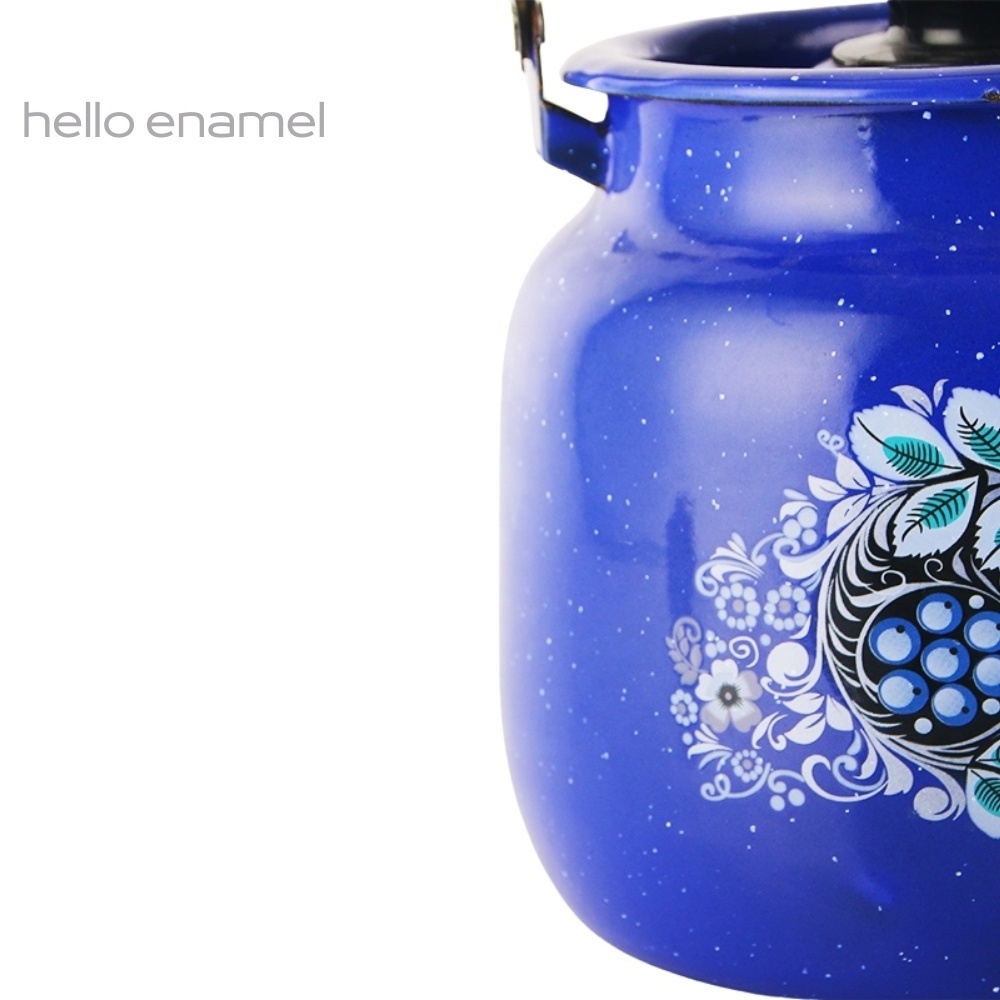 Enamel new floral beautiful practical milk pot environment friendly teapot kettle in stock