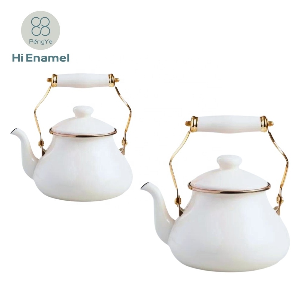 Portable Hot Water Whistling Ceramic Handle with Design Kettle Enamel Kettle Household Teapot