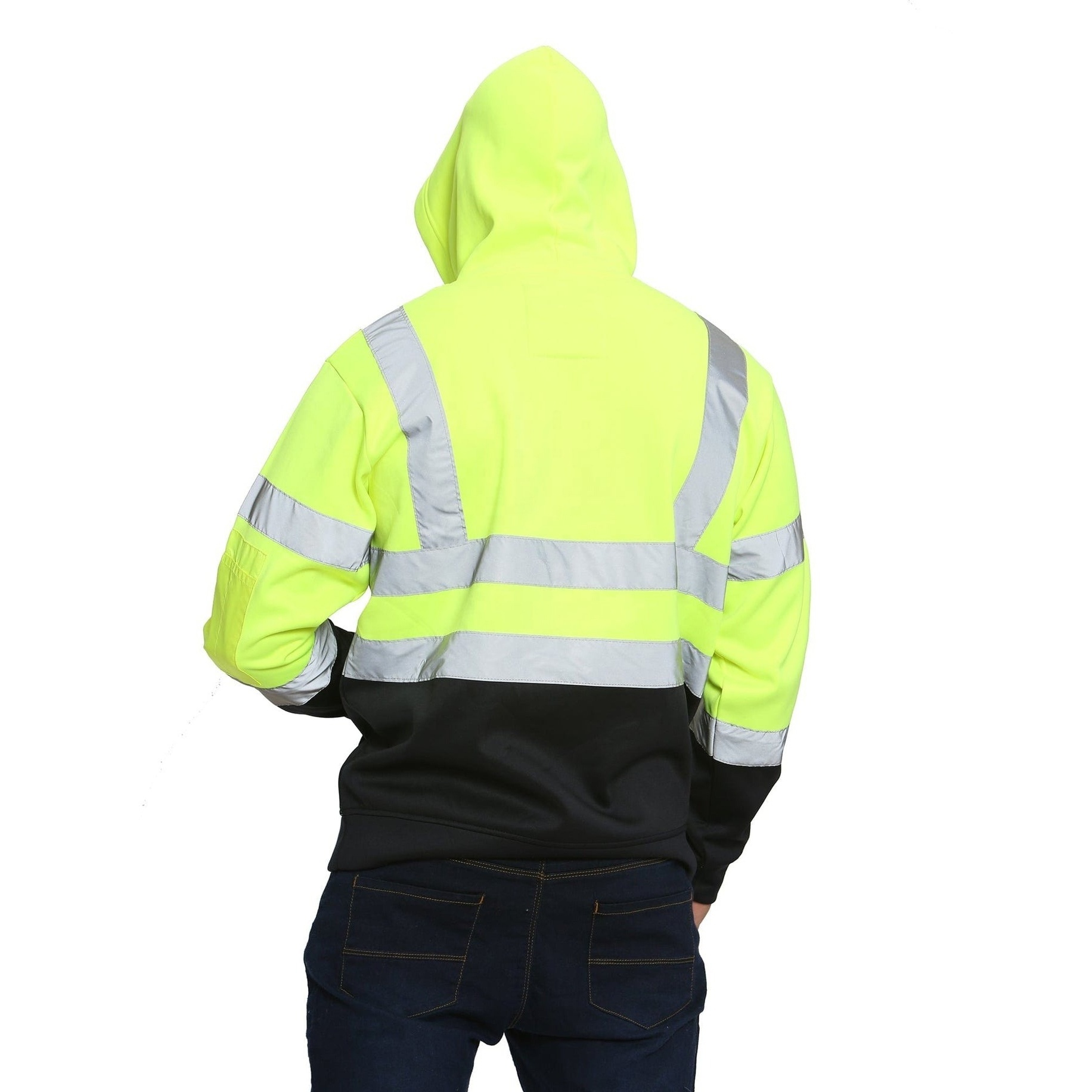 High visibility Waterproof Hi Vis Clothing Softshell Safety hoodie FOB security jacket hoodie  reflective hoodie for men