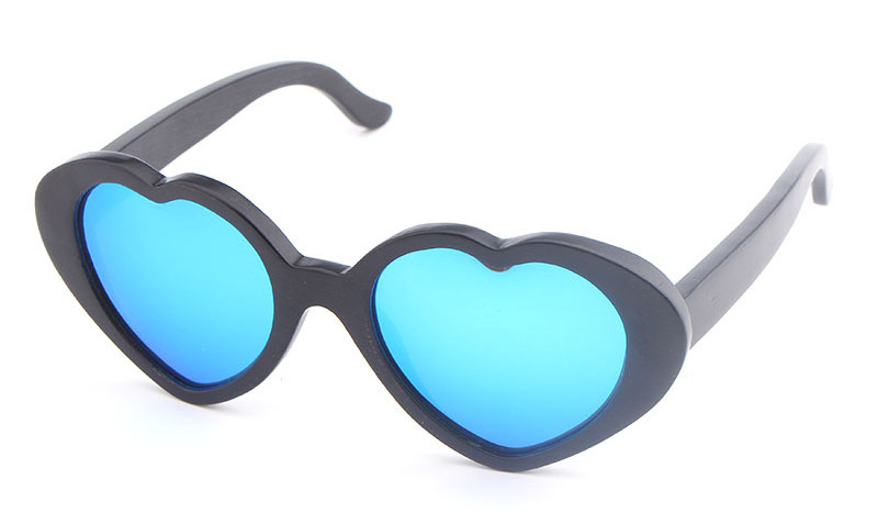 Funny love heart shape bamboo wood sunglasses hand polished sunglasses