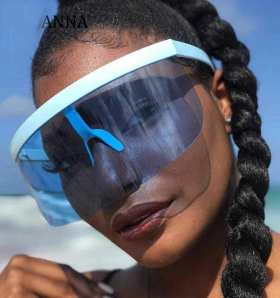 Sexy Oversized Shield Visor Sunglasses Women New Designer Big Frame Mirror Sun Glasses Shades Men Windproof Eyewear