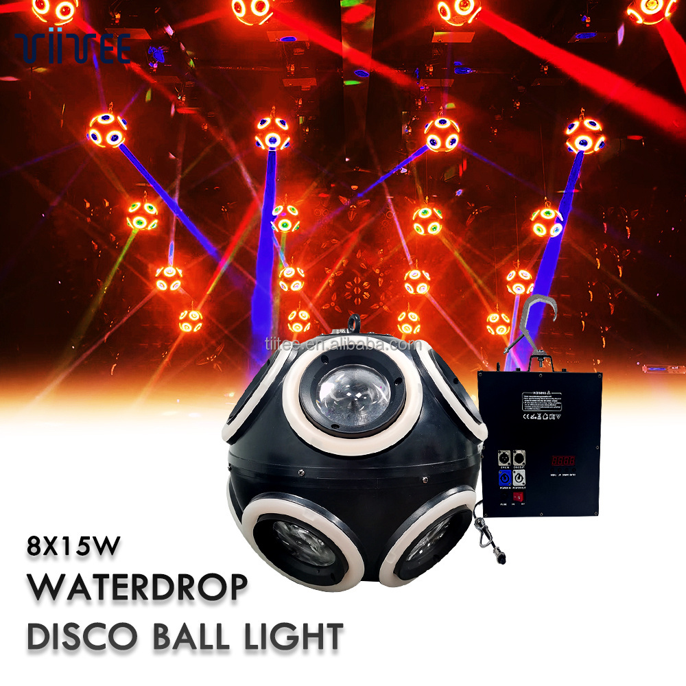 TIITEE Water Drop Disco Ball  Light Lifting Football Kinetic Light Led RGBW Colorful Dmx Led Lift Ball Kinetic Club Lighting