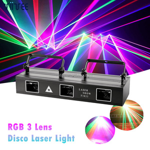 TIITEE Factory Dj Disco Club KTV Party Laser Stage Lighting 3 Eyes Stepper Motor Lazer Show 3 Head RGB Colorful Laser Light Show