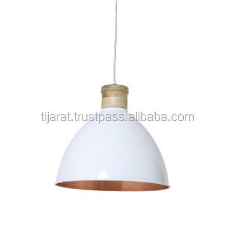 luxury Modern Indoor Lighting White Pendant Light / Metal Wood Ceiling Light / Shade Hanging Lamp in good price