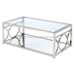 HOME FURNITURE / LIVING ROOM FURNITURE / METAL FURNITURE FOR DINING ROOM DECORATION HOME DECOR METAL AND GLASS TABLE