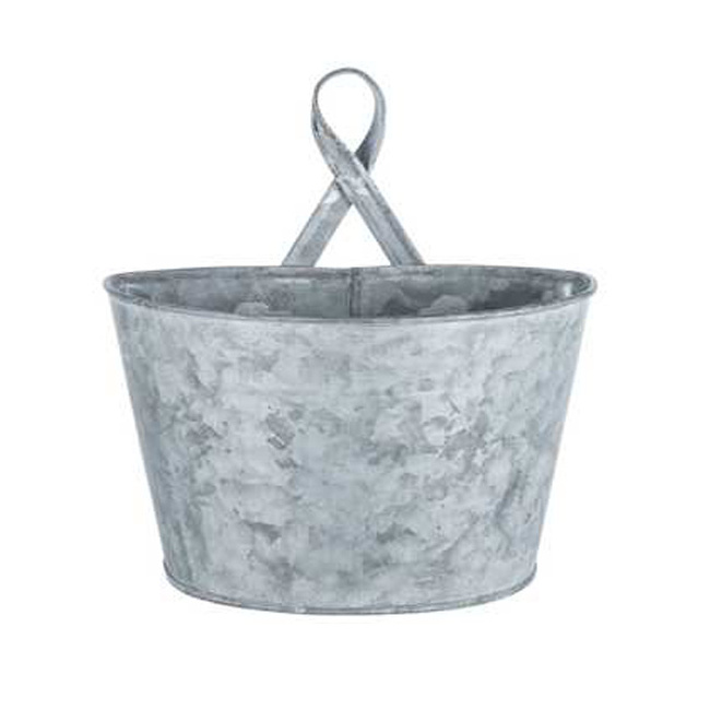 VINTAGE GALVANIZED  WALL PLANTER /HANGING PLANTER / PLANTER POT