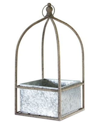 VINTAGE GALVANIZED  WALL PLANTER /HANGING PLANTER / PLANTER POT