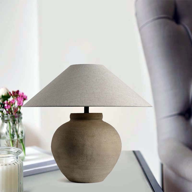 Modern American Simple Style Ceramic Material Handmade Craft Home Decoration Table Lamp For Living Room