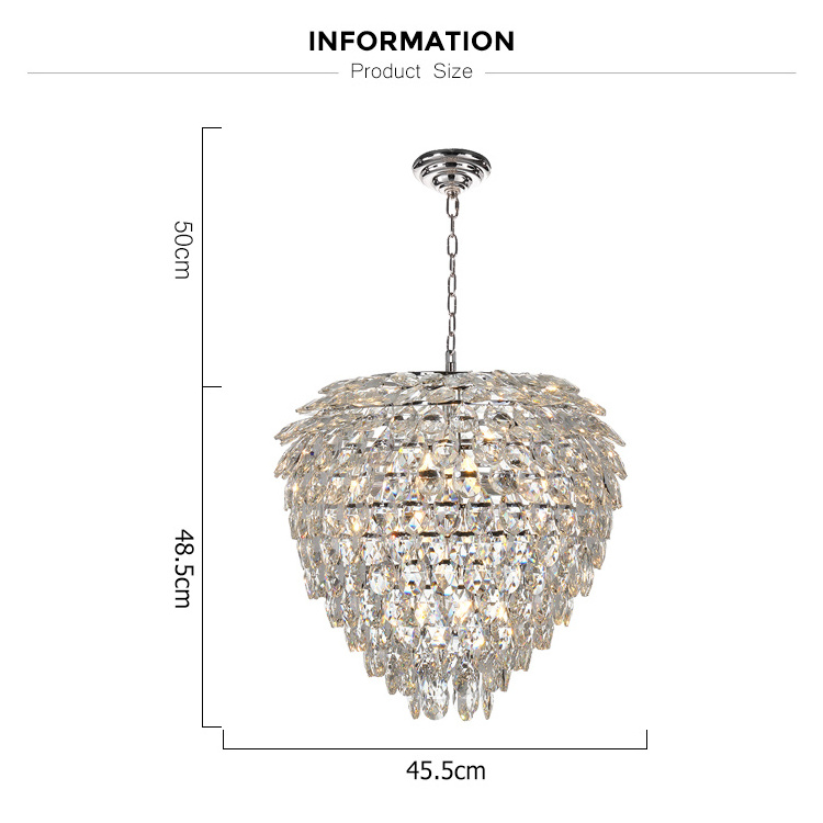 Modern Living Room Round 4 Lights Crystal Vintage Chandeliers Pendant Light Fixtures