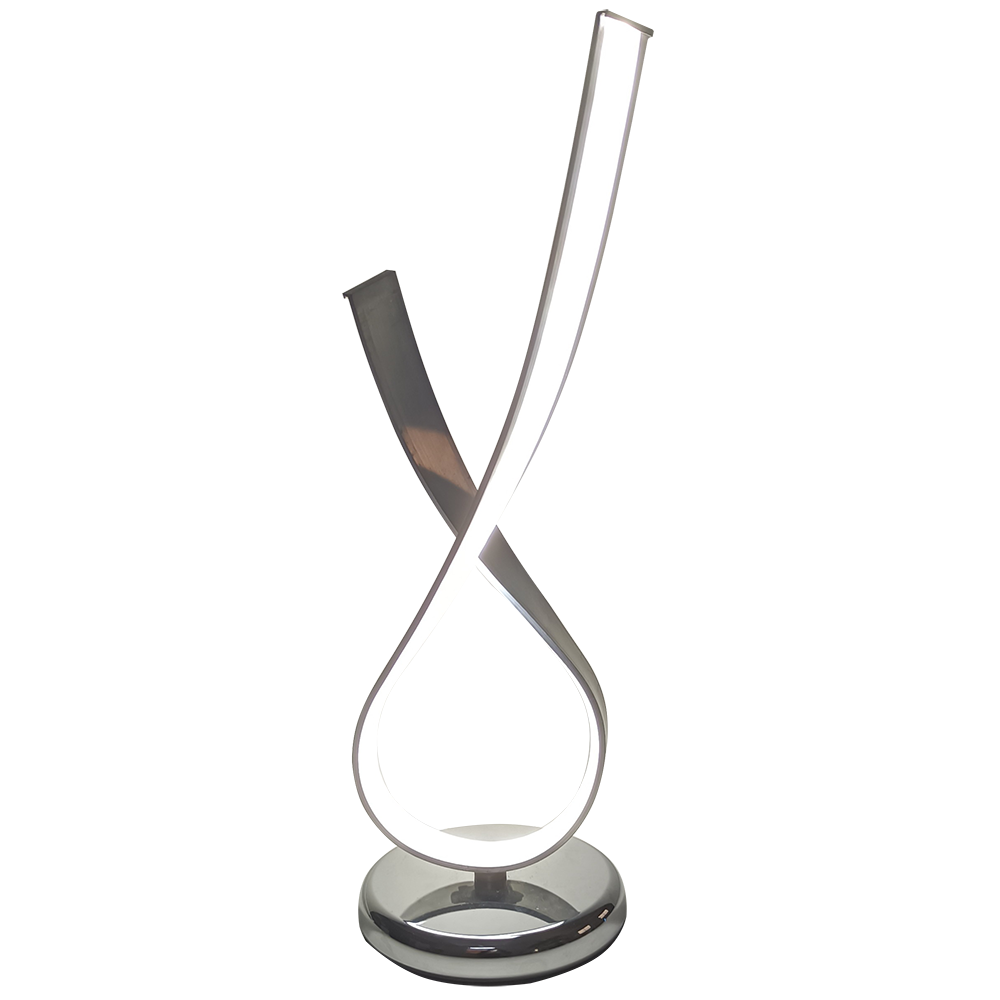 Chrome Color Finished Desk Lamp White Light X Shape Artistic Design Night Reading Lights