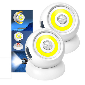 Bedroom Wardrobe LED Motion Sensor Powered Safe Lights 360 Degrees Motion Activated Portable Battery Operated Wall Sconce