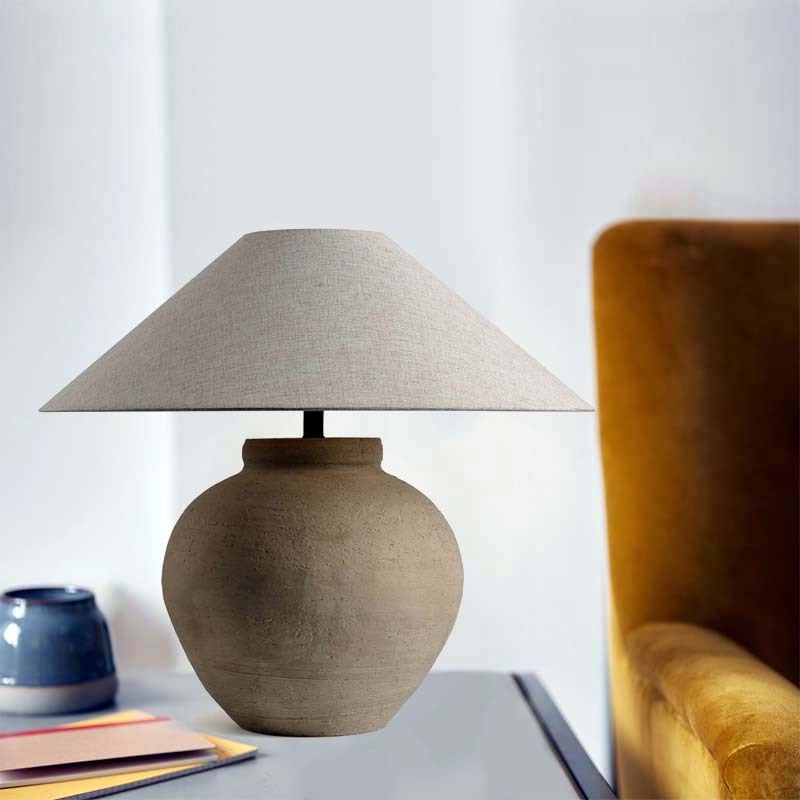 Modern American Simple Style Ceramic Material Handmade Craft Home Decoration Table Lamp For Living Room